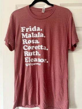 Women's Inspirational Graphic Tee - Dusty Rose with White Print